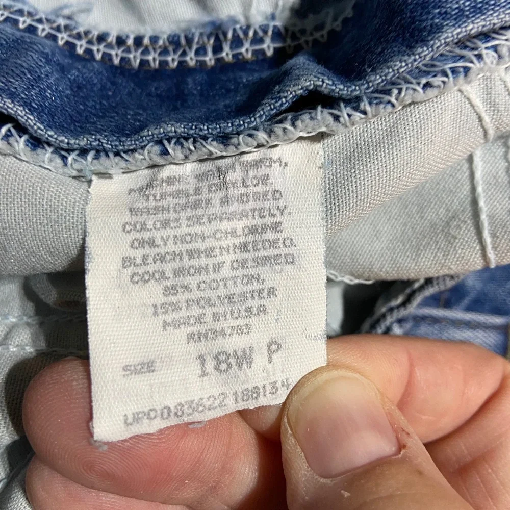 Vintage Lee High Waisted Mom Jeans Medium Wash Elastic Back 18W P Made in USA
